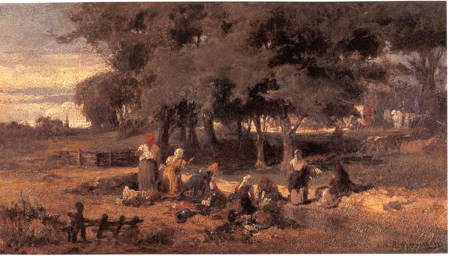 Washing Women At The River — Konstantinos Volanakis