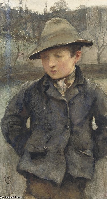 Boy Wearing A Hat — Sir Hubert Von Herkomer