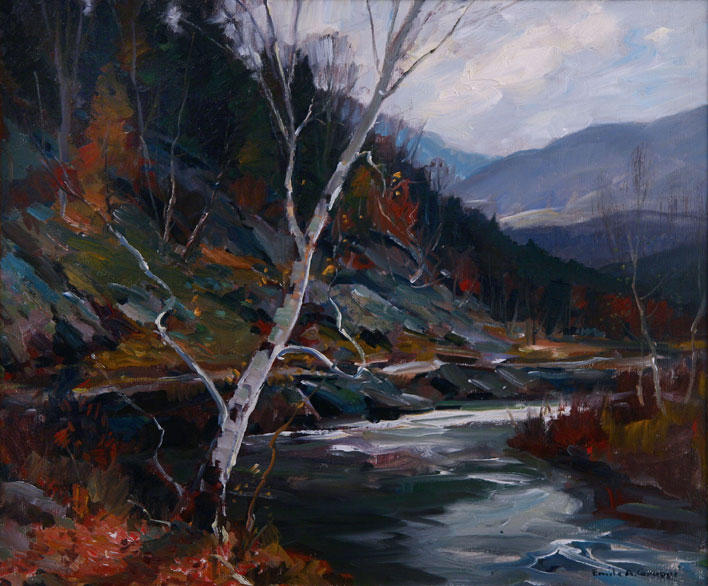 Hillside Along The River — Emile Albert Gruppé