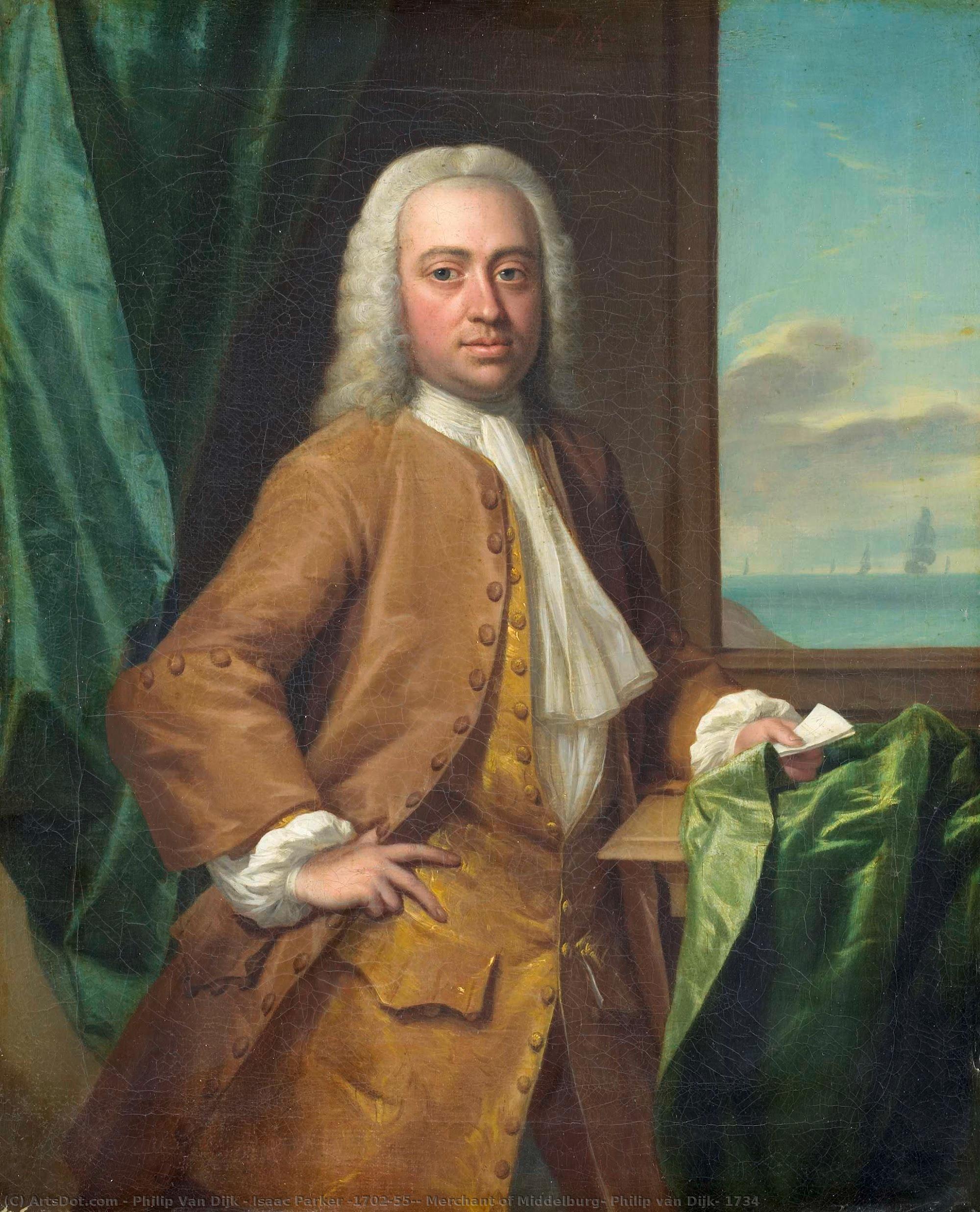 Isaac Parker (1702-55), Merchant Of Middelburg, Philip Van Dijk, 1734 — Philip Van Dijk