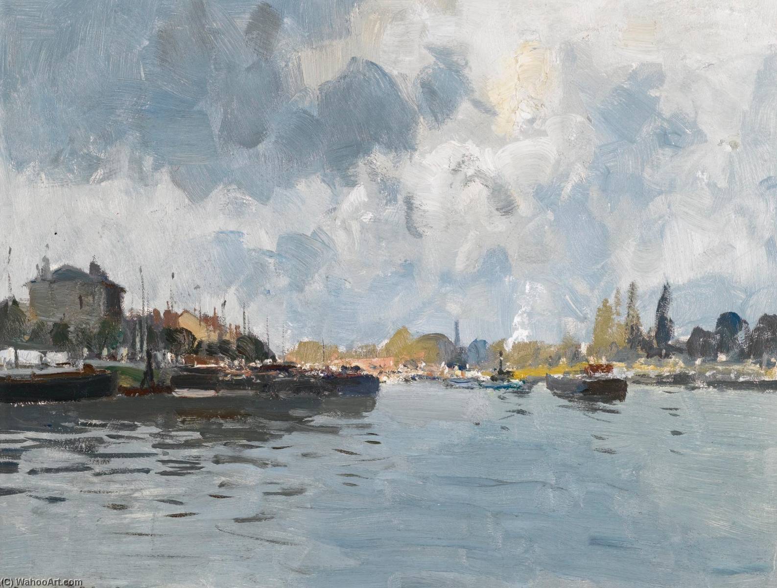 View Of St. Denis From The River — Edward Seago