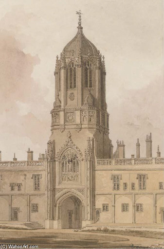 The Great West Entrance To Christ Church From The Quadrangle, Oxford — John Buckler