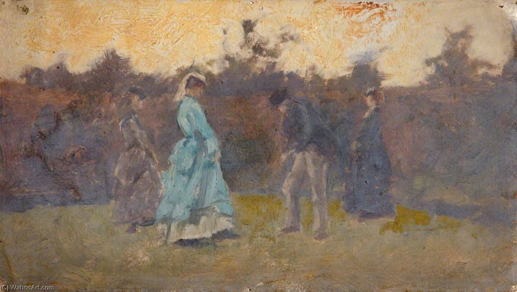 Figures Promenading In A Garden — William Darling Mckay