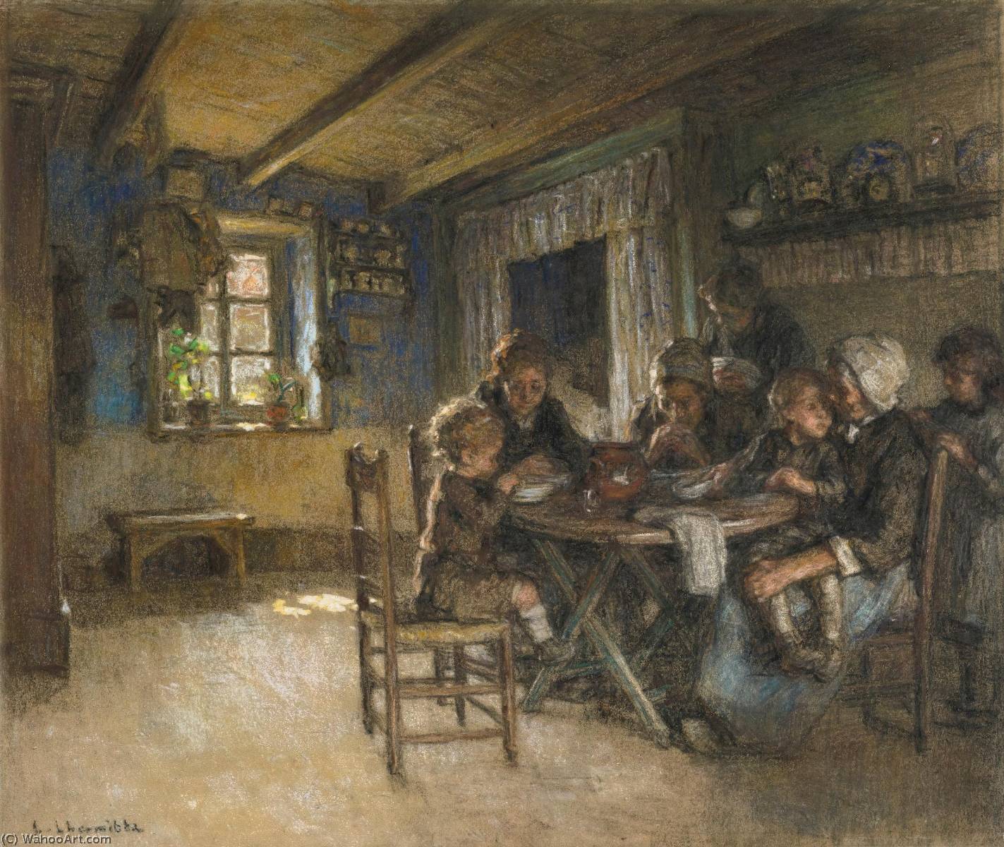 Repas En Famille À Wissant — Léon Augustin L'hermitte