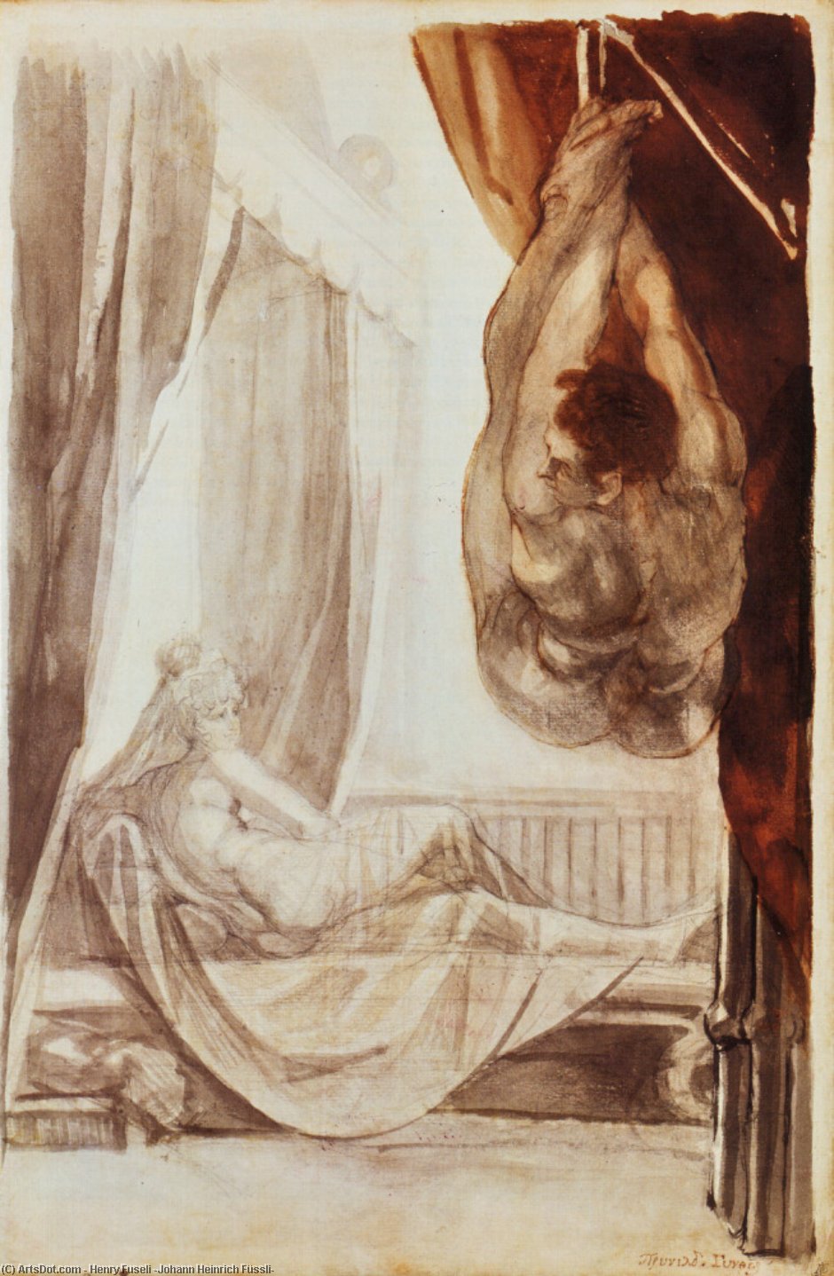 Brunhild Watching Gunther Suspended From The Ceiling On Their Wedding Night — Johann Heinrich Füssli