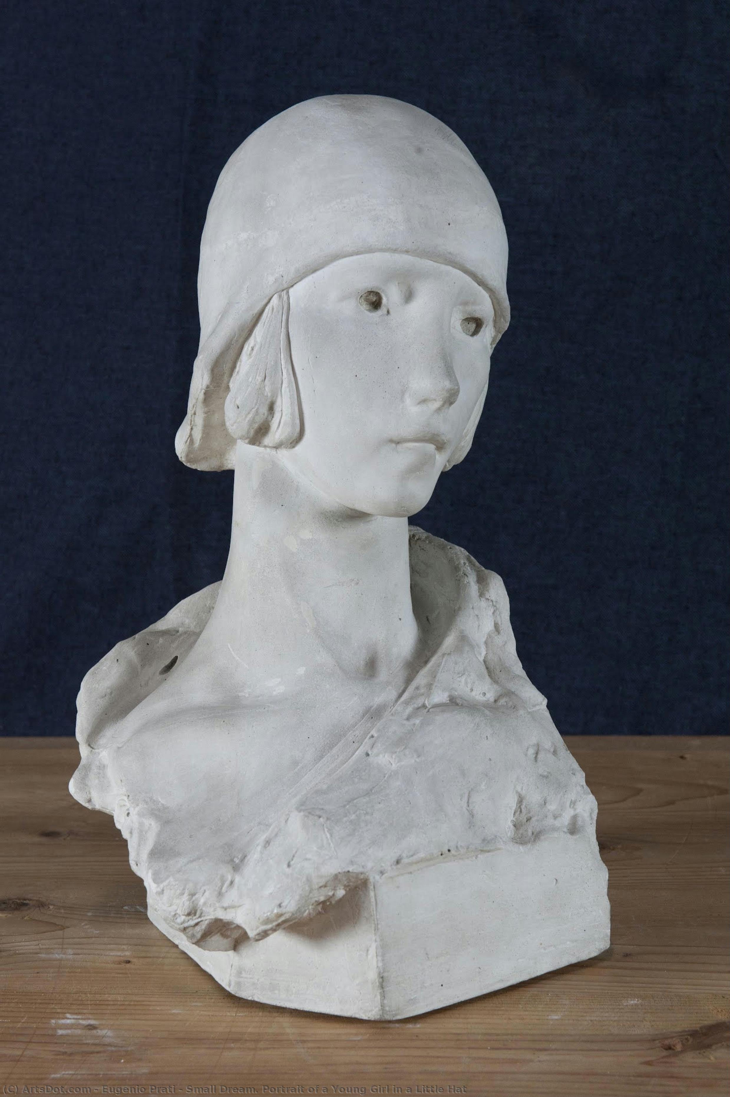 Small Dream. Portrait Of A Young Girl In A Little Hat — Eugenio Prati