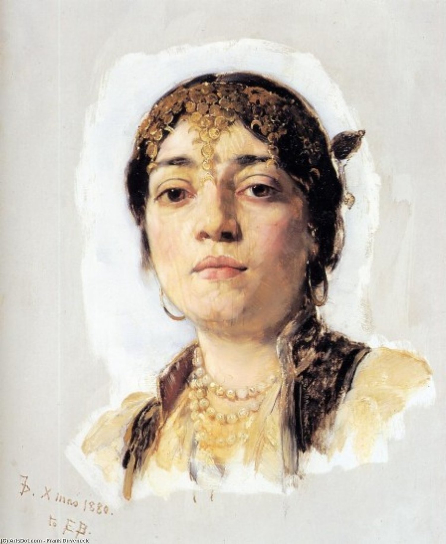 Head Of An Oriental Woman — Frank Duveneck
