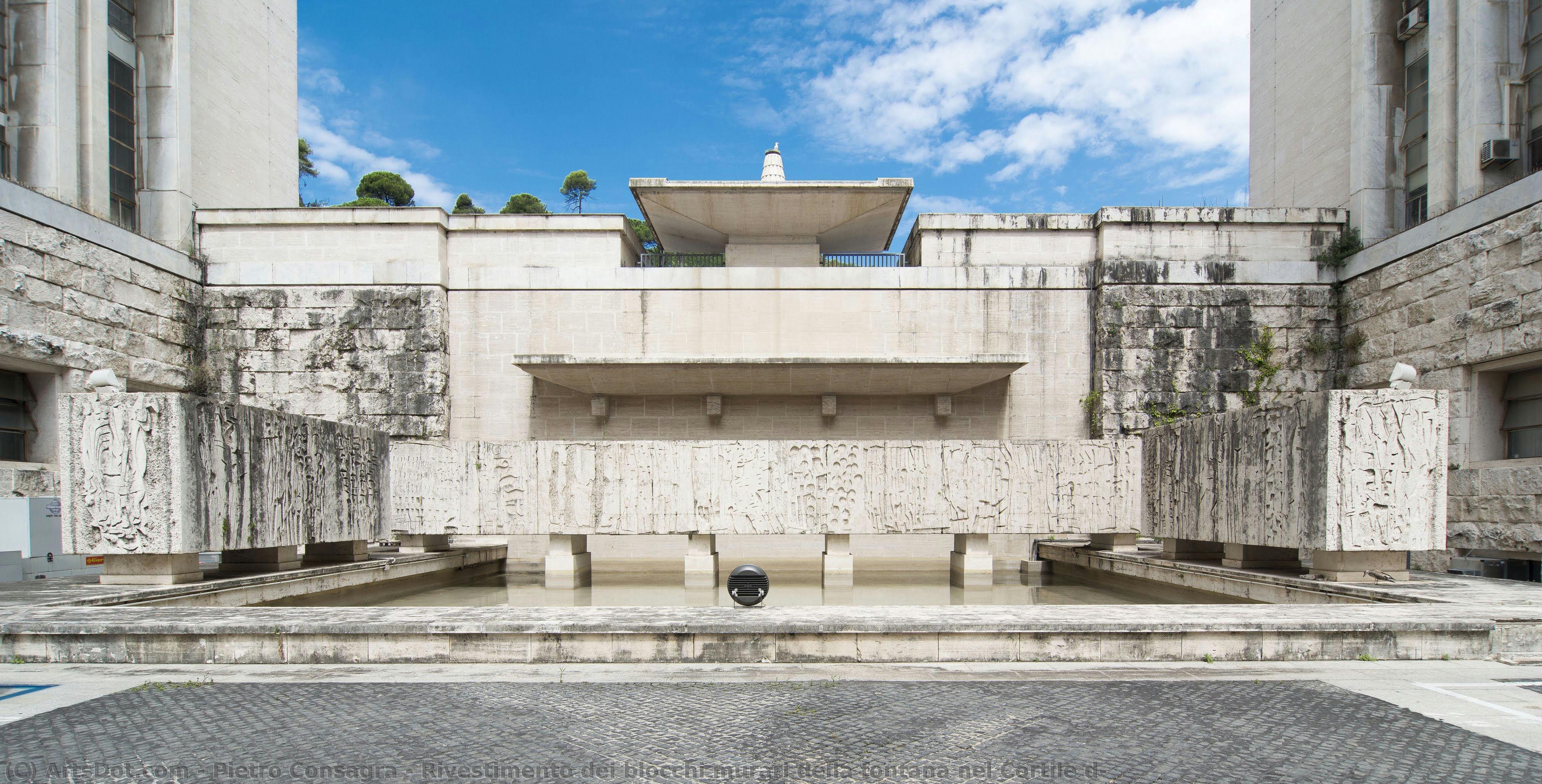 Rivestimento Dei Blocchi Murari Della Fontana Nel Cortile D — Pietro Consagra