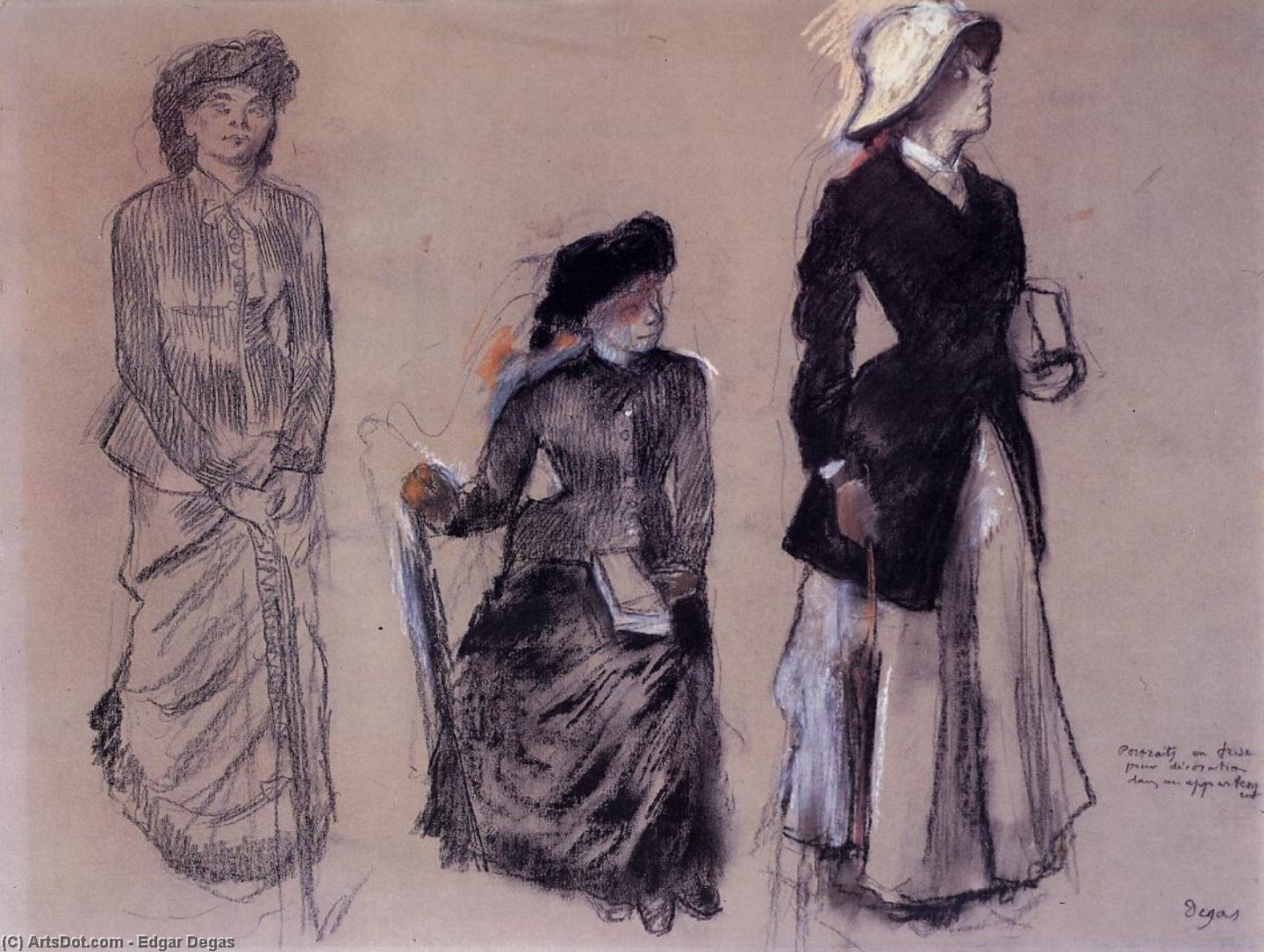 Project For Portraits In A Frieze - Three Women — Хилари Жермен Едгар Дегас
