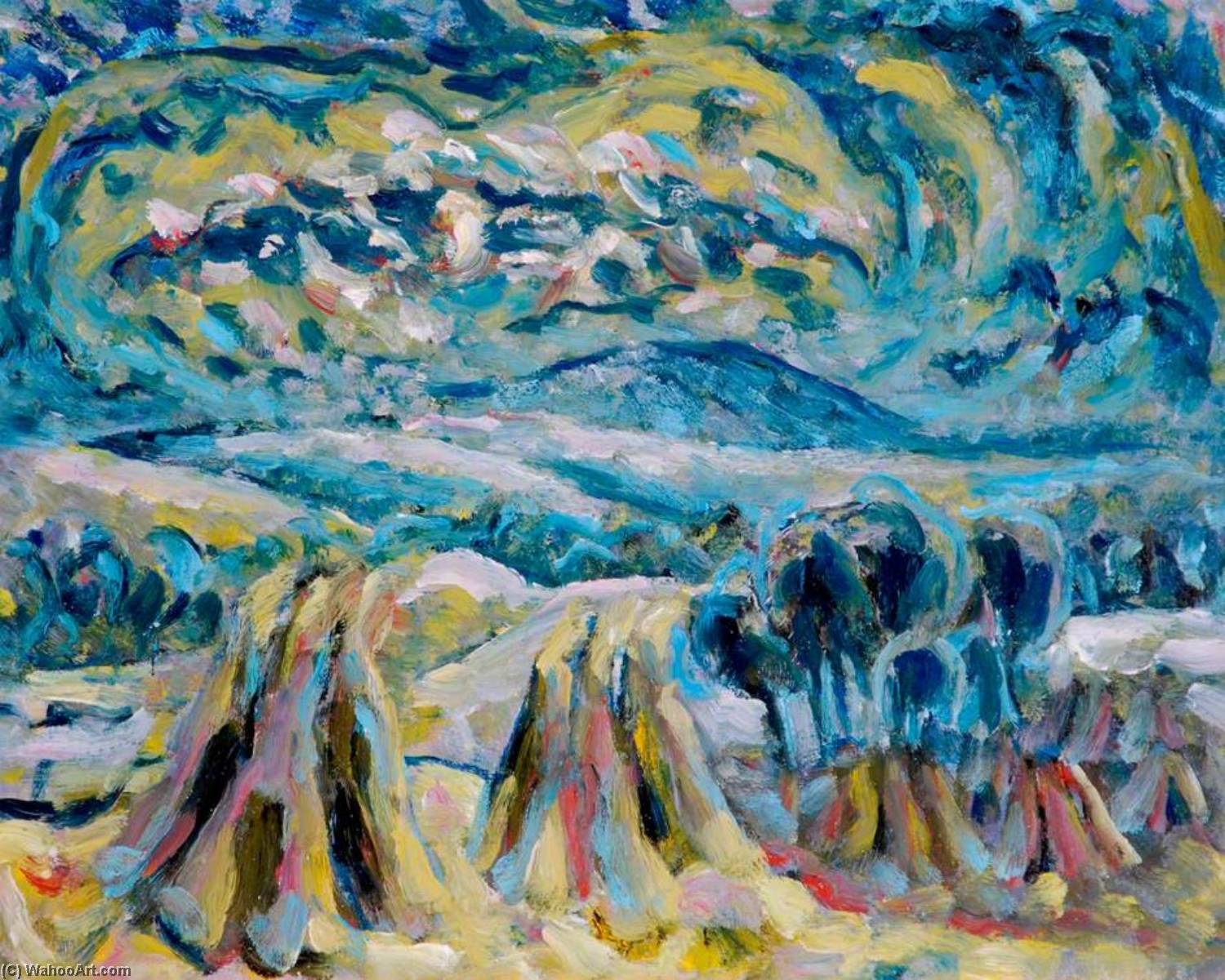 Moonlit Cornstocks — Kaff Gerrard