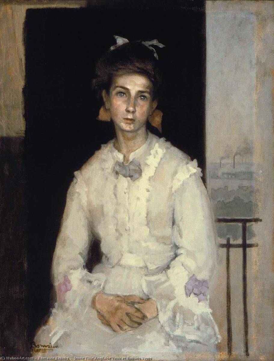 Jeune Fille Anglaise Yeux Et Rubans Verts — Romaine Brooks