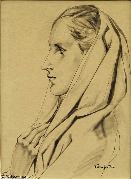Profil De Femme Voilee — Léonard Tsuguharu Foujita