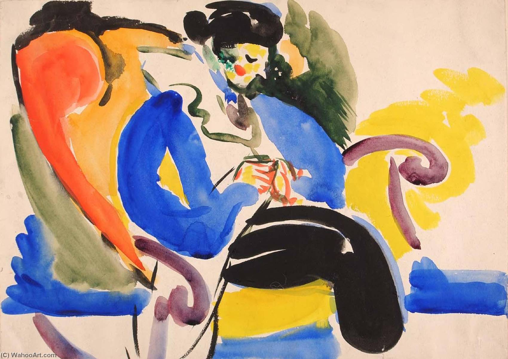 Calligraphic 2 Woman On Chair — Henry Lyman Saÿen
