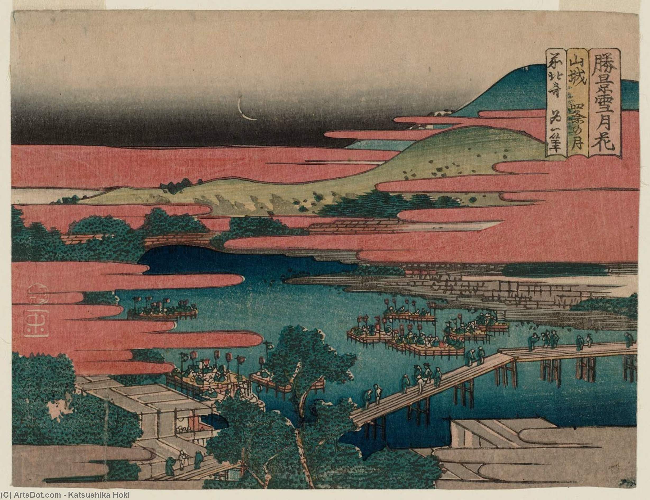 Moon At Shijô In Yamashiro Province — Katsushika Hokusai