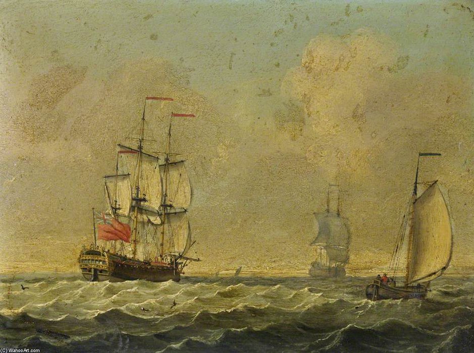 An Indiaman At Sea — Francis Swaine