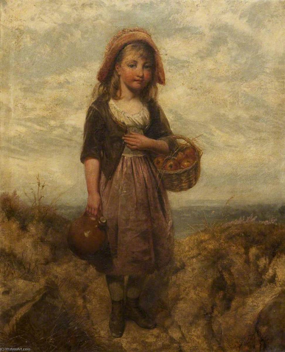 Girl With A Basket Of Apples — Edward John Cobbett