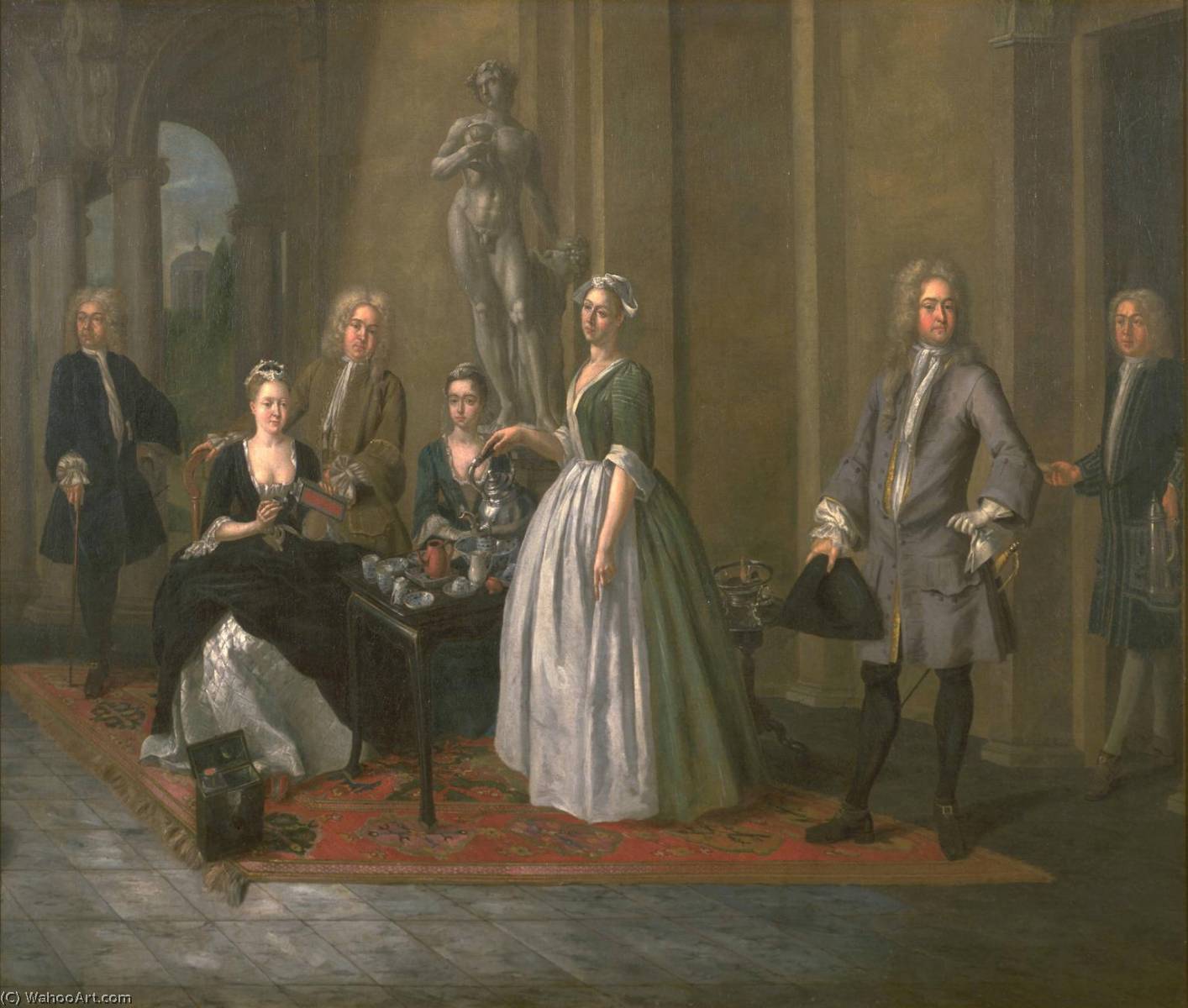 An English Family At Tea — Joseph Van Aken