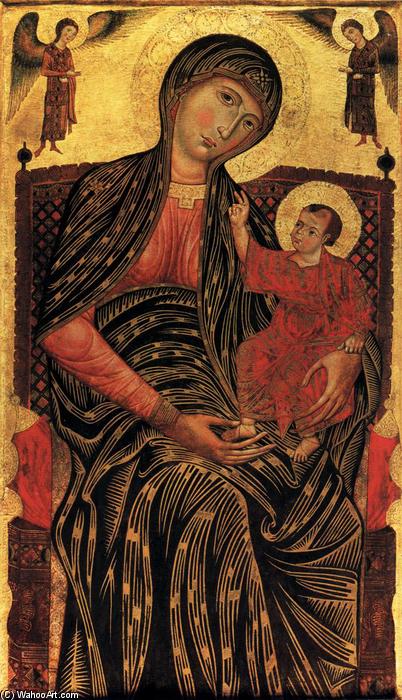 Virgin And Child Enthroned With Two Angels — Master Of Magdalen