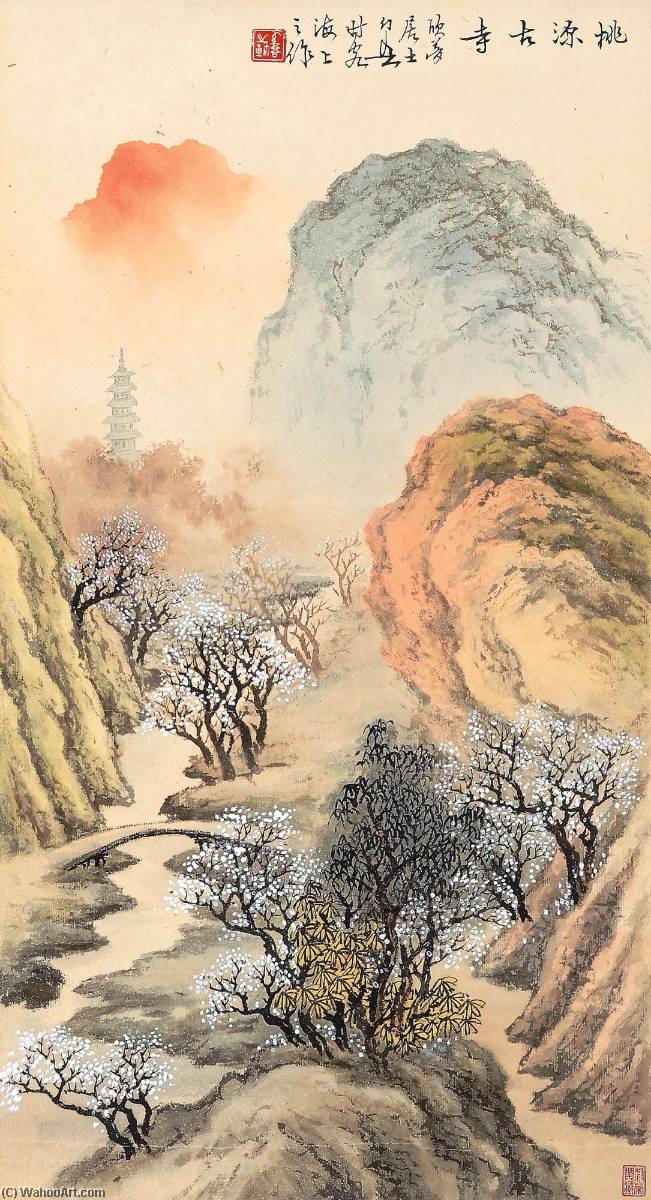 Pagoda Amid Peach Grove — Huang Huanwu