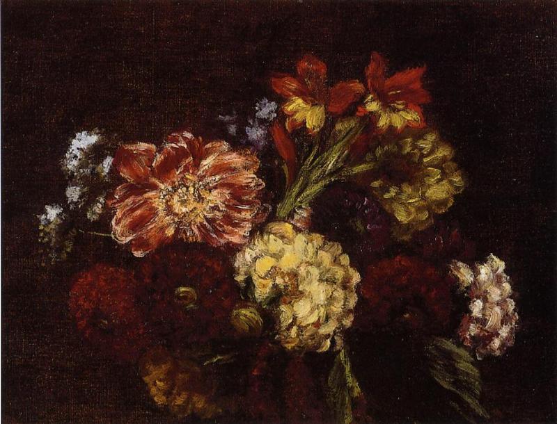 Flowers. Dahlias And Gladiolas — Henri Fantin-latour