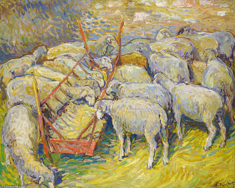 Sheep In The Stable In Perigord — Nikolai Aleksandrovich Tarkhov