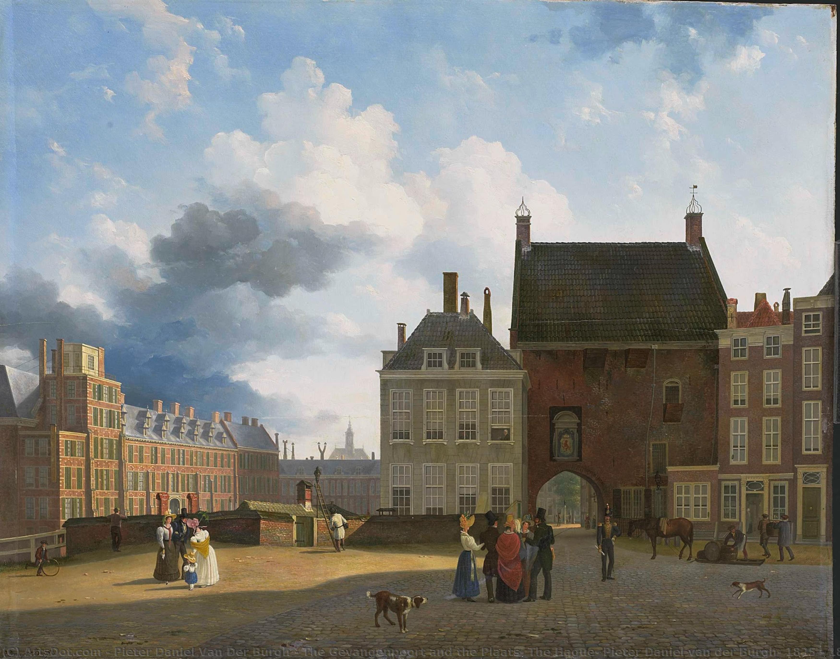 The Gevangenpoort And The Plaats, The Hague, Pieter Daniel Van Der Burgh, 1825 - 1860 — Pieter Daniel Van Der Burgh