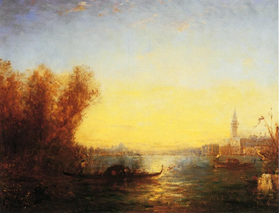 Gondolas On The Lagoon, Veniice — Félix Ziem