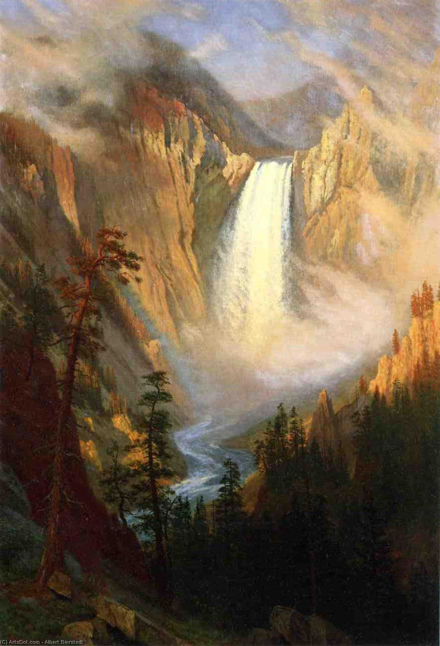 Yellowstone Falls — Albert Bierstadt