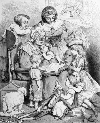 Grandmother Telling A Story To Her Grandchildren — Paul Gustave Doré