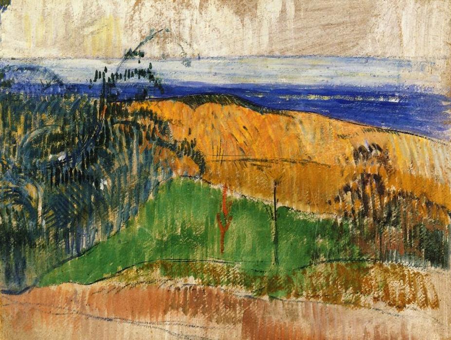 Ansicht Eines Strandes Bei Bellangenai — Eugène Henri Paul Gauguin
