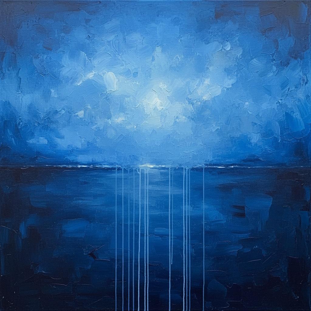 Himmlische Indigo-echos: Ein Einzigartiges Meisterwerk Aus Turbulentem Licht Und Mitternachtstiefen — Christian Noiret