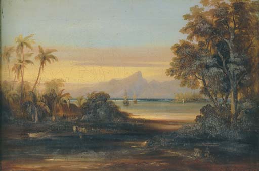 Moorea From Papeete Harbour, Tahiti — Conrad Martens
