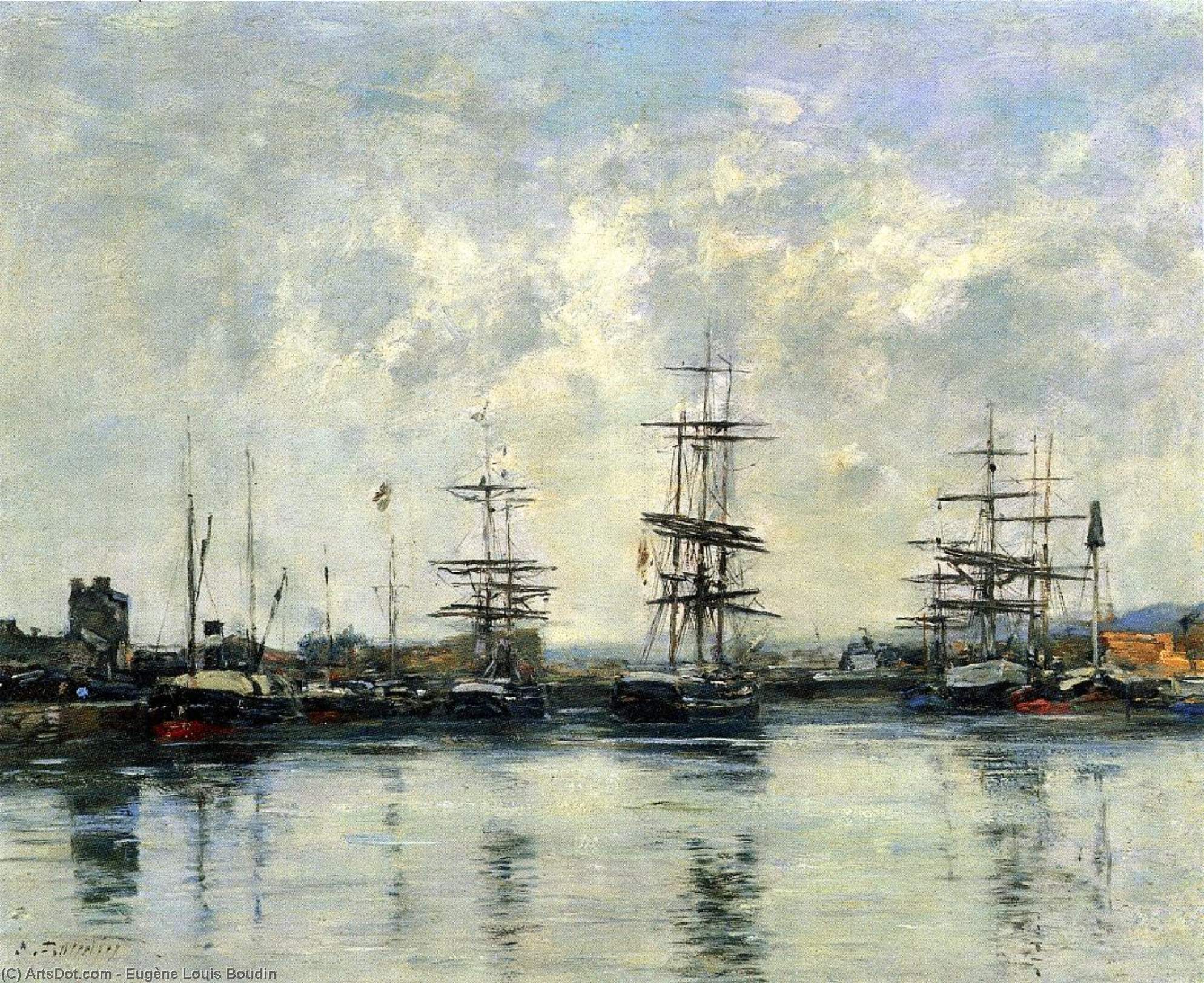 Deauville, The Harbor (12) — Eugène Louis Boudin