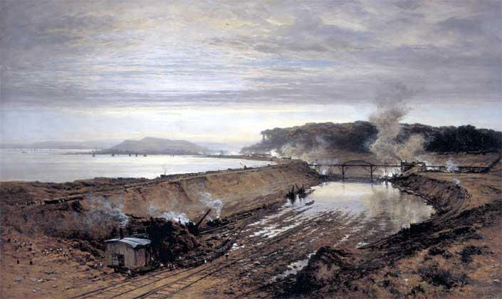 Manchester Ship Canal. The Making Of Eastham Dock — R.a Benjamin Williams Leader