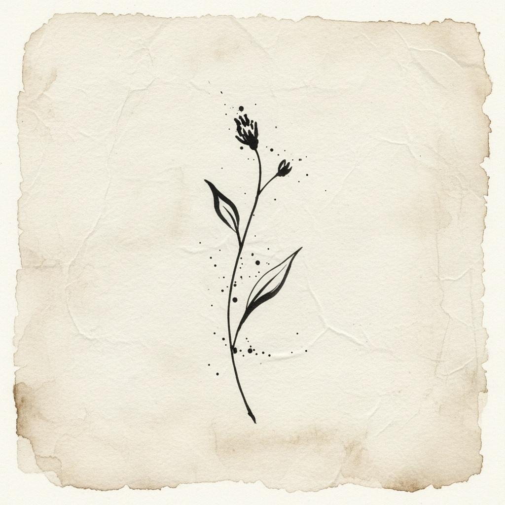 Timeless Botanical Echoes: A Meditative Study Of Ink On Weathered Parchment — Laurent Vionnet