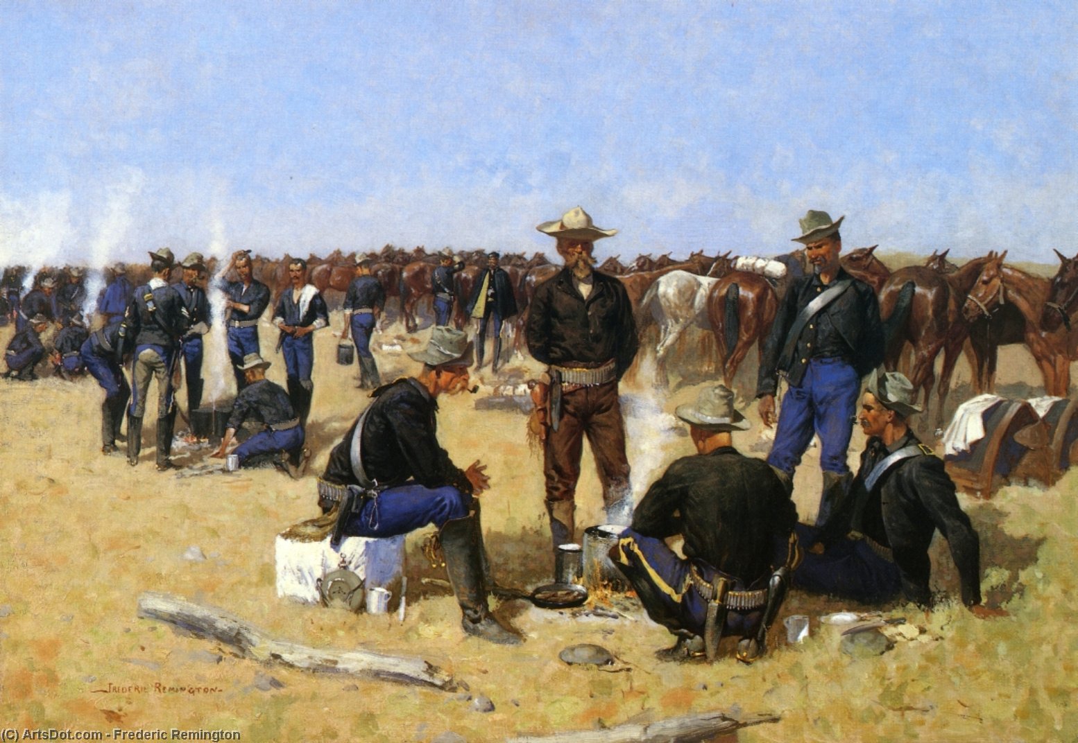 A Cavalryman's Breakfast On The Plains — Frederic Remington