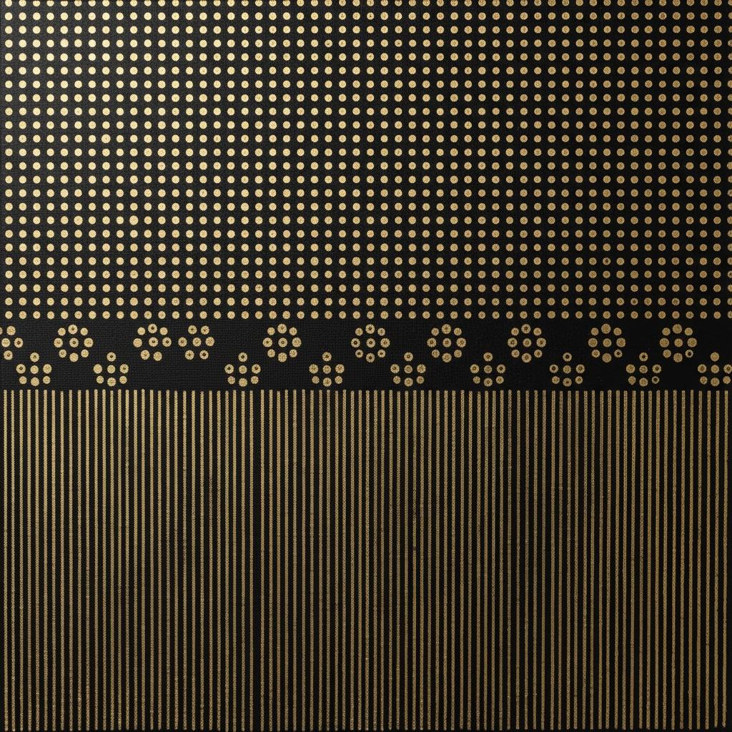 Triptych Of Gold Geometry: Structured Echoes On Obsidian Fields — Laurent Fabre