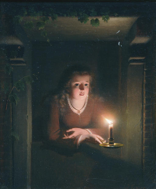 A Young Girl By Candlelight — Johannes Rosierse