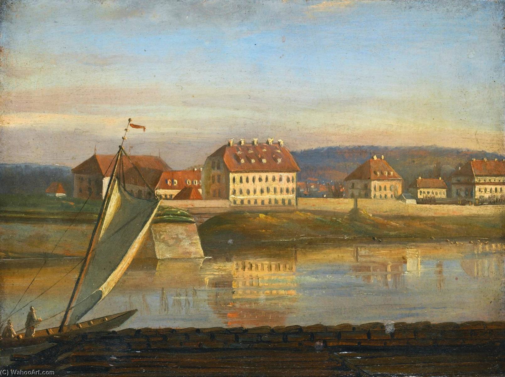 View Over The Elbe And The Barracks — Johan Christian Claussen Dahl