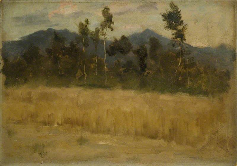 Landscape With Silver Birch And Distant Mountains — Arthur Lemon