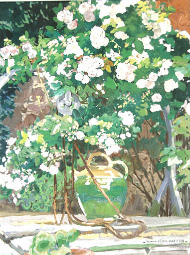 Rosier En Fleurs Sur La Citerne 1940 — Yvonne Jean Haffen