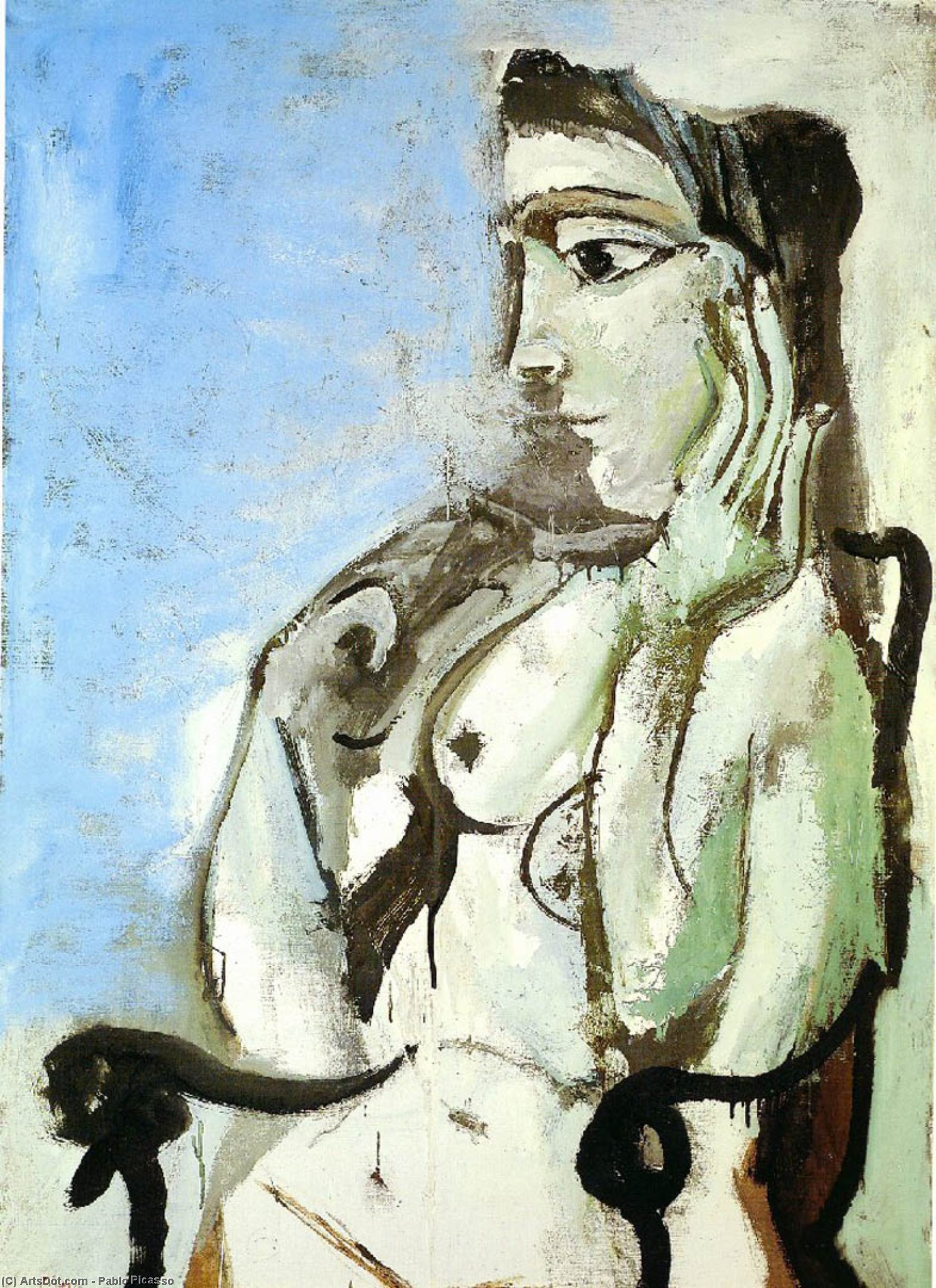 Female Nude Sitting In The Armchair — Pablo Picasso