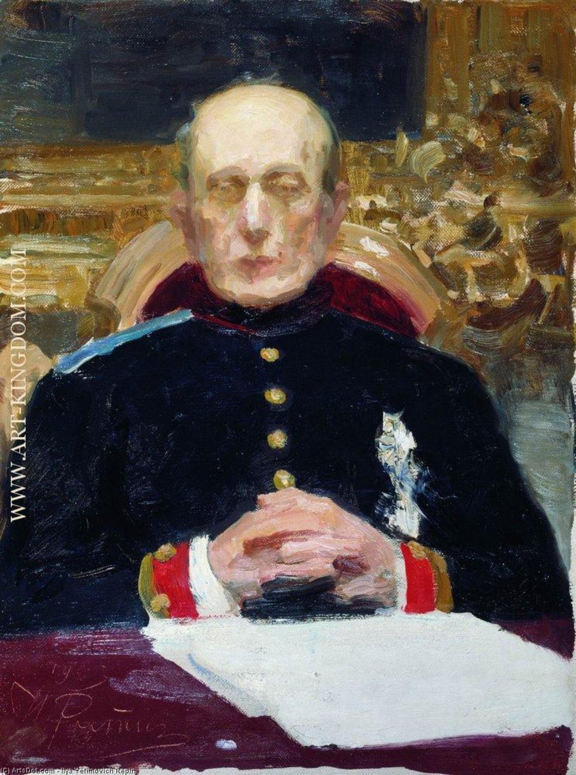 Portrait Of Russian Statesman And Jurist Konstantin Petrovich Pobedonostsev. Study. — Ilya Yefímovich Repin