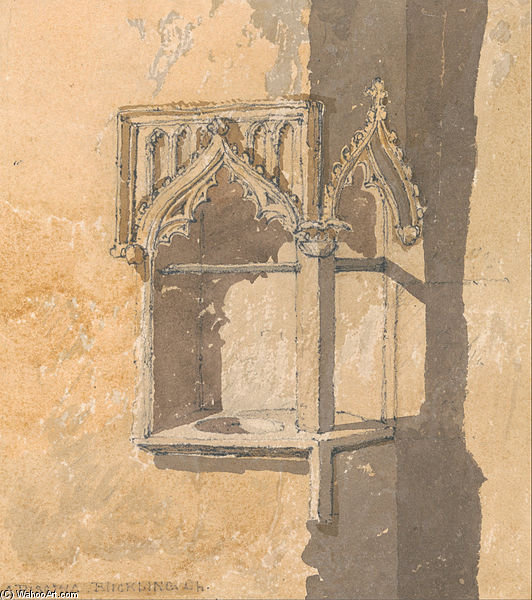 A Piscina In Blickling Church, Norfolk — John Sell Cotman