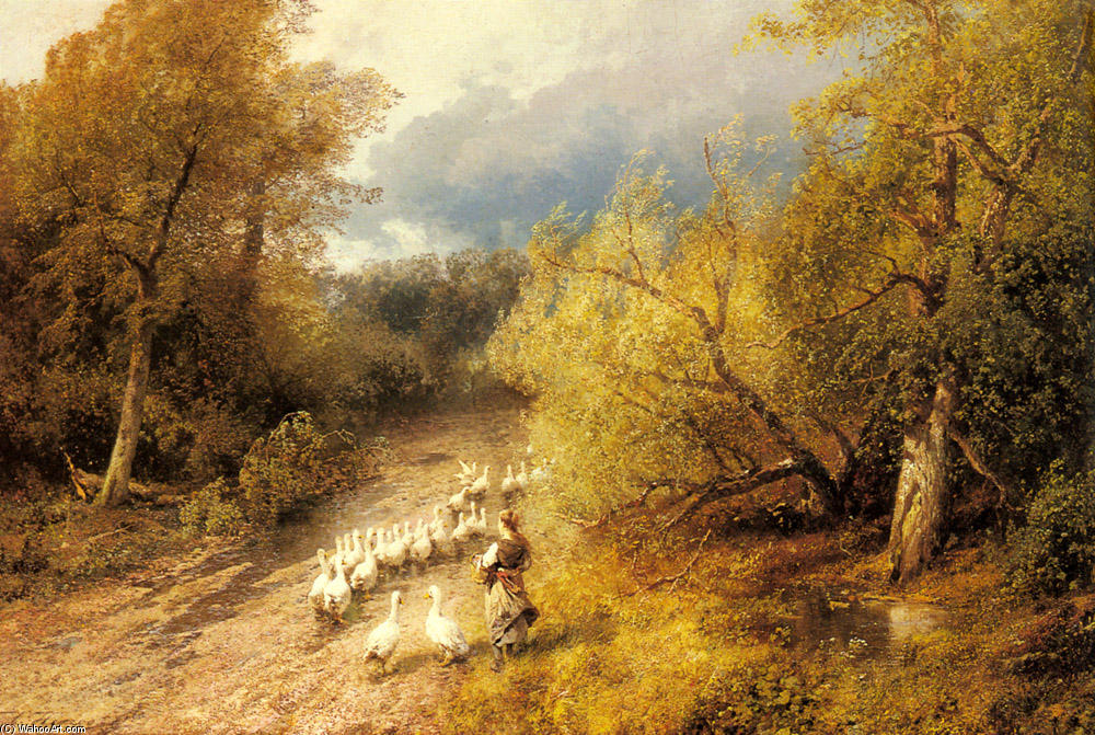 Girl With Geese — Herman Herzog