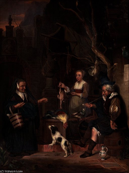 A Game Seller In A Yard — Gabriel Metsu