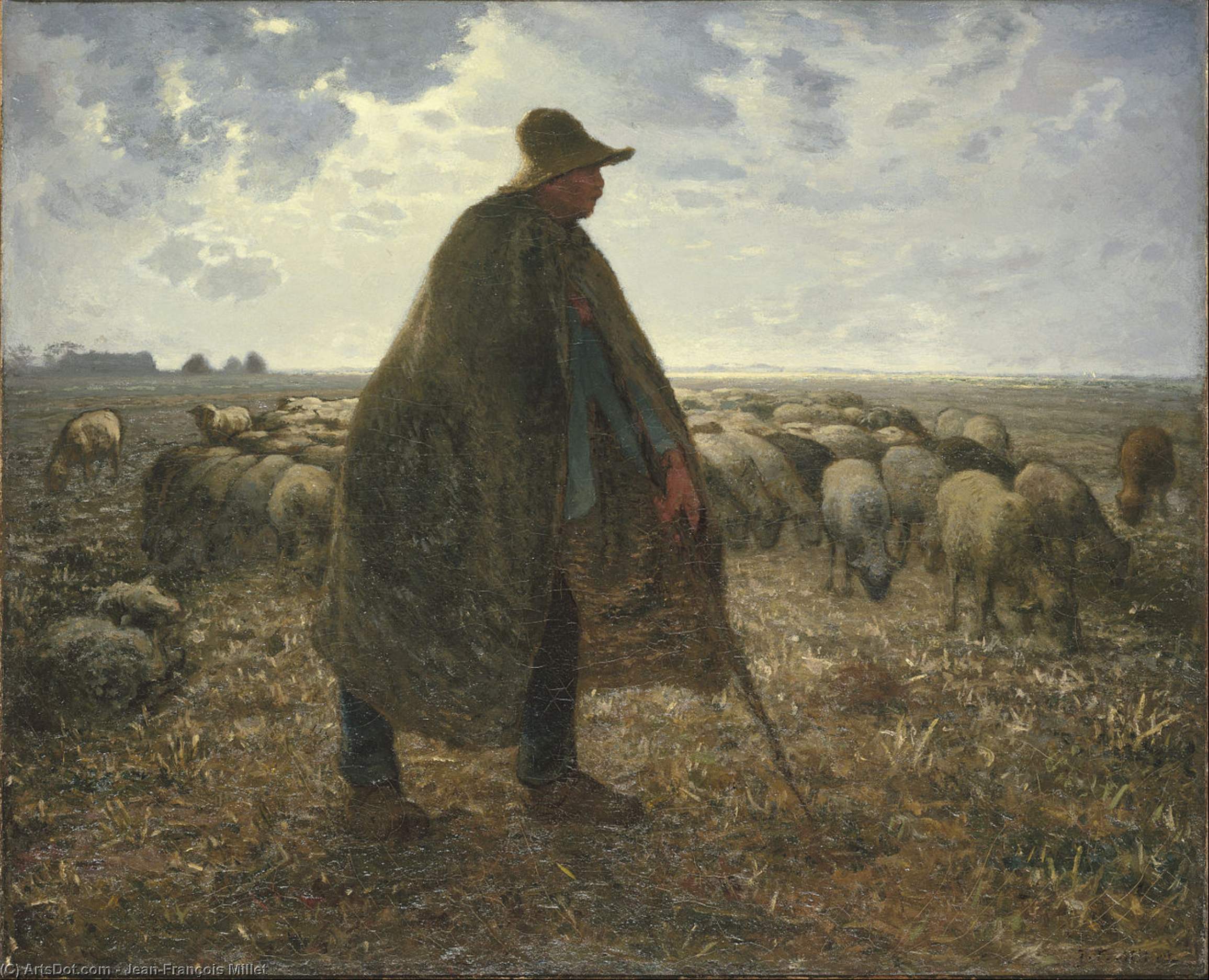 Shepherd Tending His Flock — Jean-françois Millet