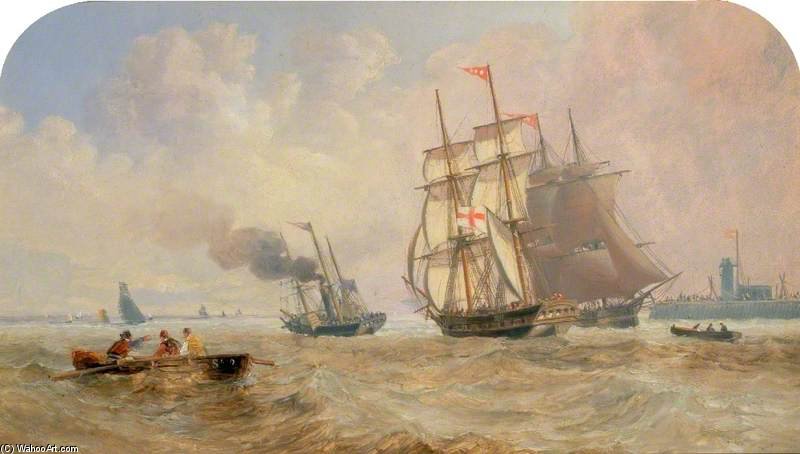 Entrance To Sunderland Harbour — John Wilson Carmichael
