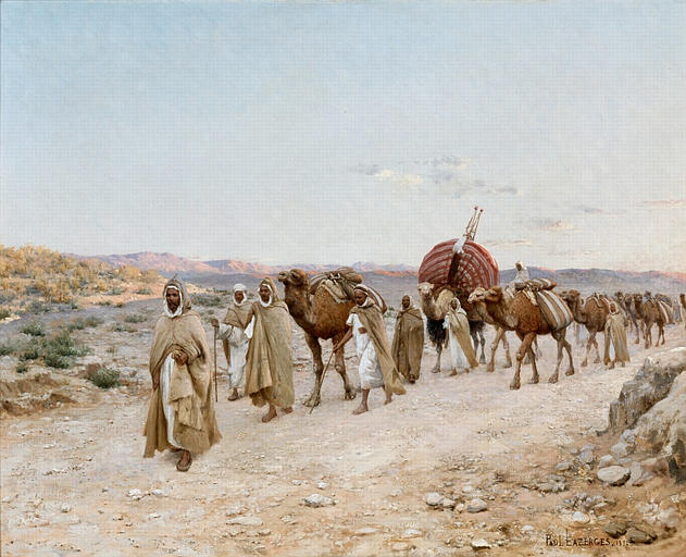 Caravane Près Biskra Algérie — Lazerges Jean Baptiste Paul