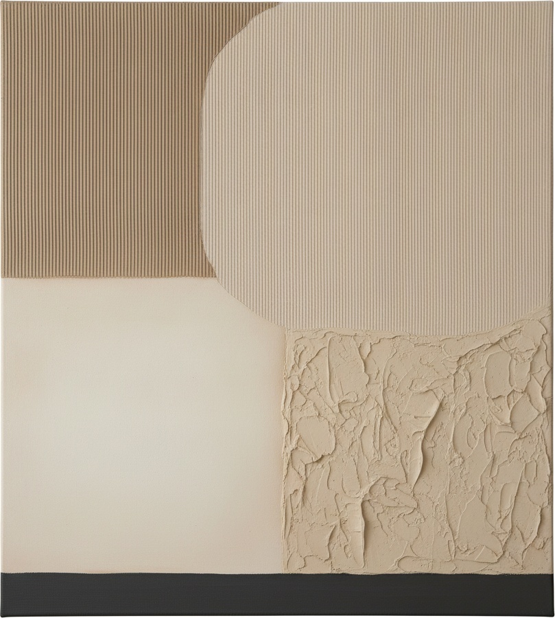 Layered Taupe Striations And Sculptural Earth Tones — David Moreau